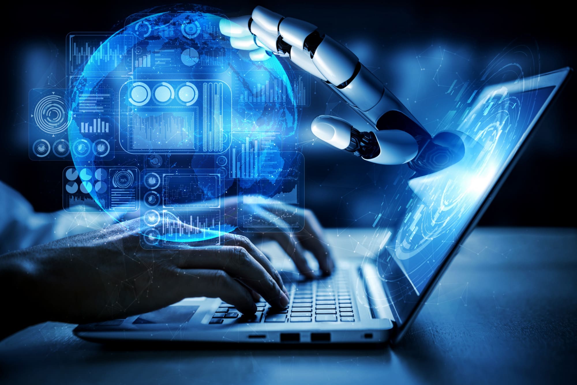 Developer reviewing a digital security dashboard